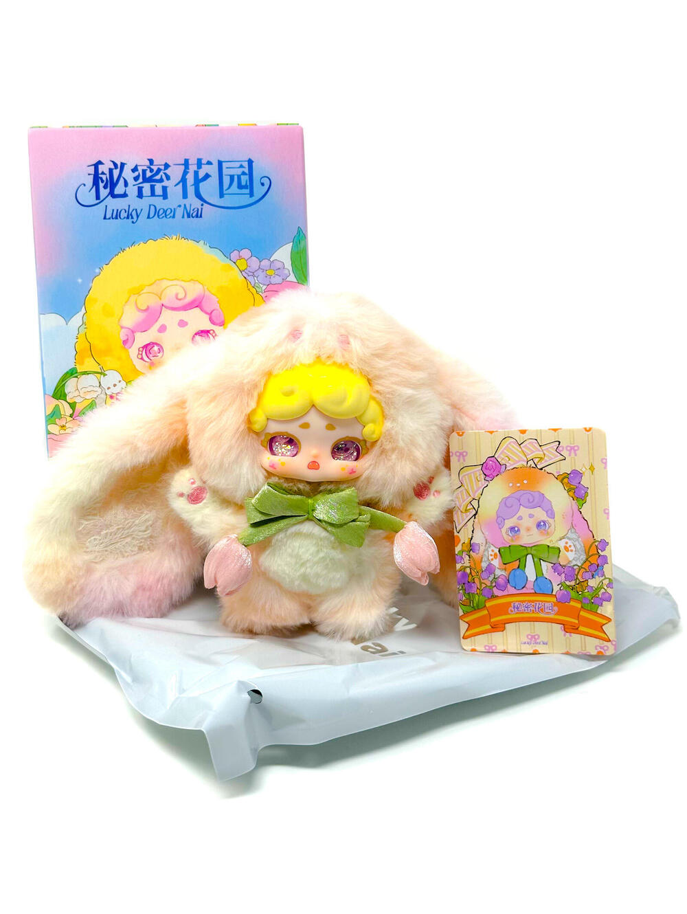 Lucky Deer Nai Secret Garden Crabapple Plush Bunny Confirmed Blind Box Keychain - Picture 2 of 3